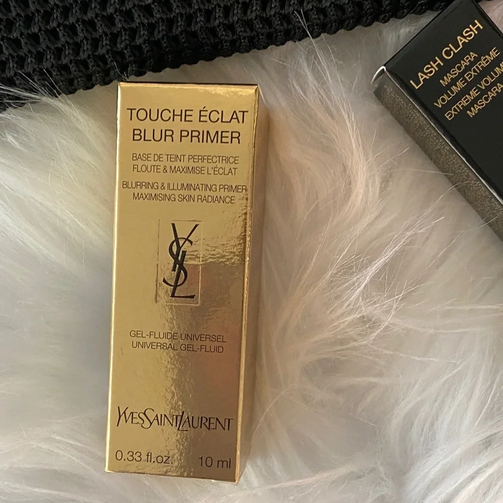 Yves Saint Laurent Black Textured makeup pouch new